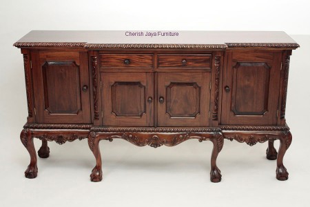 Code: BU 501-M Name: Chippendale 4 Door Buffet Size: W=182 x D=89 x H=150 cm Wood: Solid Mahogany wood.﻿